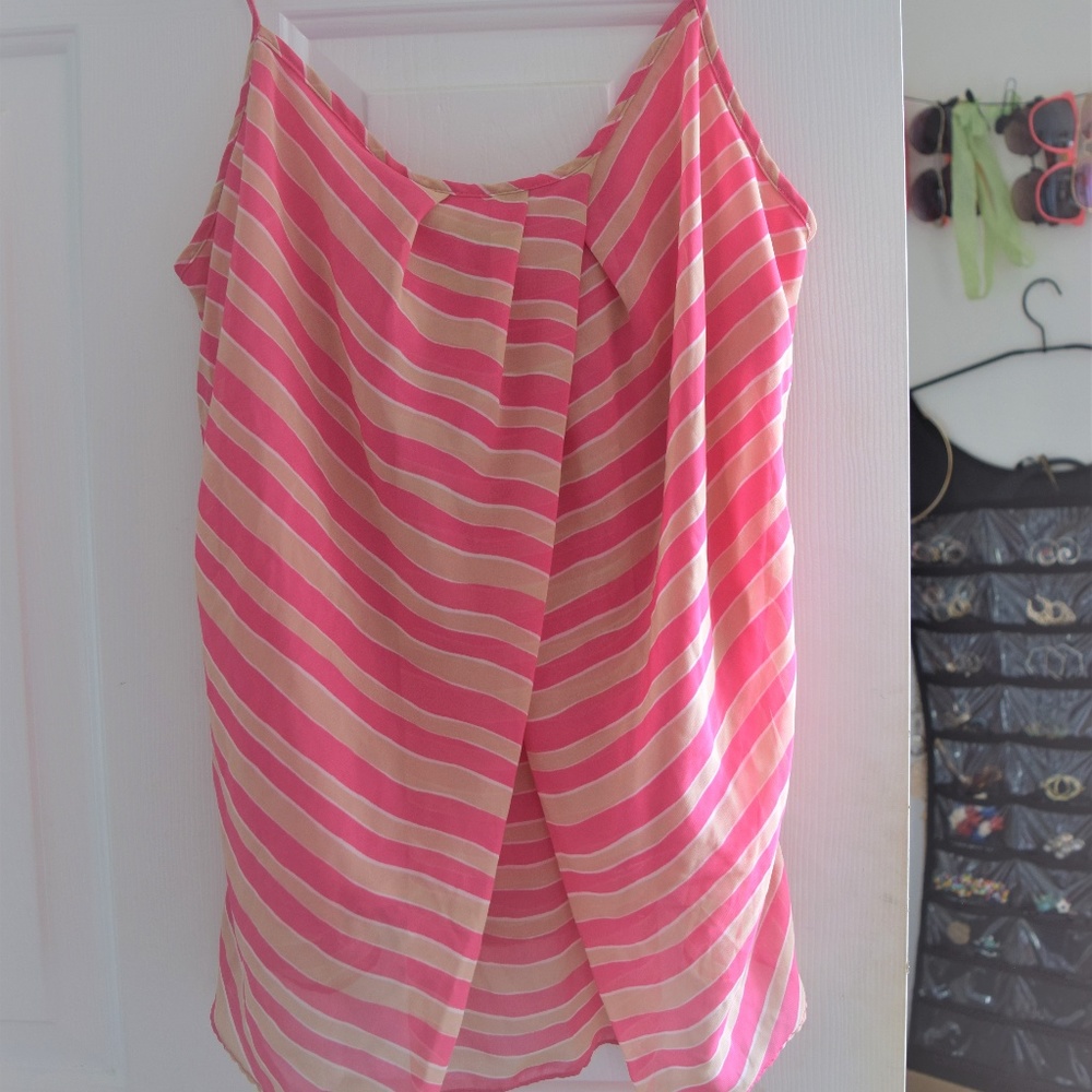 Pretty layered pink tank top